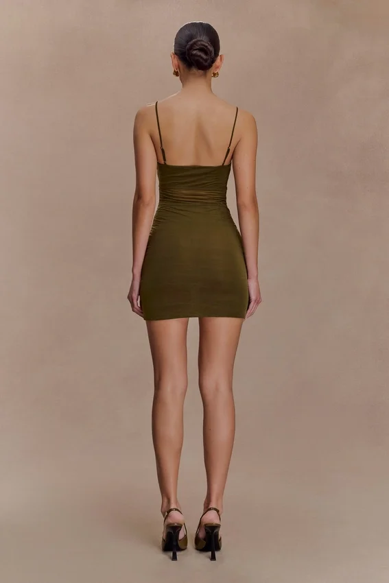 Maryk Mesh Mini Dress – Khaki Maryk Mesh Mini Dress – Khaki