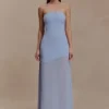 Mason Crepe And Chiffon Maxi Dress – Powder Blue