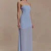 Mason Crepe And Chiffon Maxi Dress – Powder Blue