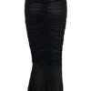 Matilda Ruched Mesh Maxi Skirt – Black
