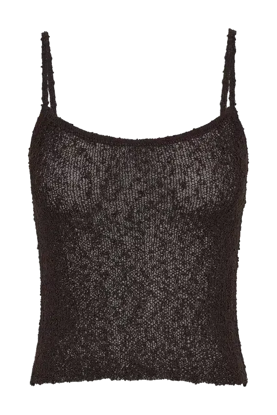 Mattais Boucle Knit Top – Dark Chocolate Mattais Boucle Knit Top – Dark Chocolate