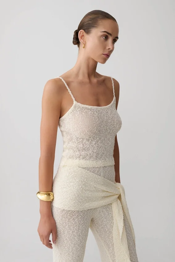 Mattais Boucle Knit Top – Ivory Mattais Boucle Knit Top – Ivory