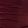 Mattea Slinky And Mesh Maxi Dress With Scarf – Burgundy