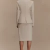 Max Cinched Waist Blazer – Ivory Stone