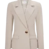 Max Cinched Waist Blazer – Ivory Stone