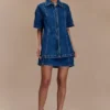 Maya Oversized Denim Shirt – Dark Blue