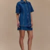 Maya Oversized Denim Shirt – Dark Blue