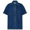 Maya Oversized Denim Shirt – Dark Blue