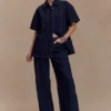 Maya Oversized Denim Shirt – Indigo Blue