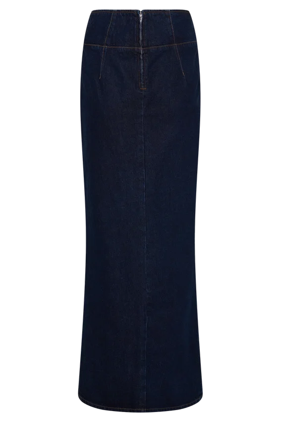 Maylena High Rise Denim Maxi Skirt – Indigo Blue Maylena High Rise Denim Maxi Skirt – Indigo Blue
