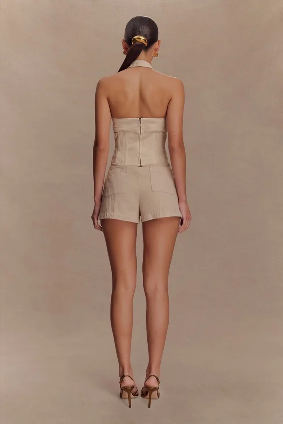 Meadow Denim Corset Halter Top – Stone Wash Meadow Denim Corset Halter Top – Stone Wash