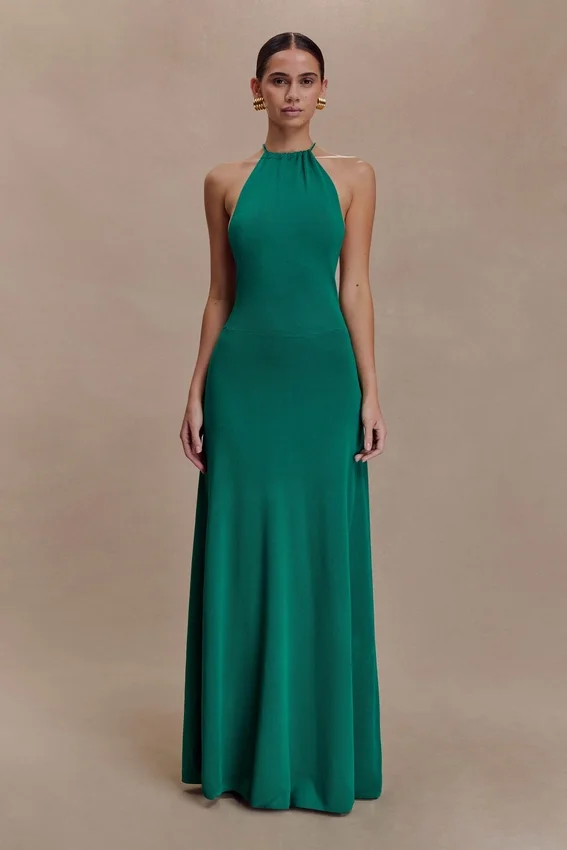 Meg Halter Tassel Maxi Dress – Emerald Meg Halter Tassel Maxi Dress – Emerald