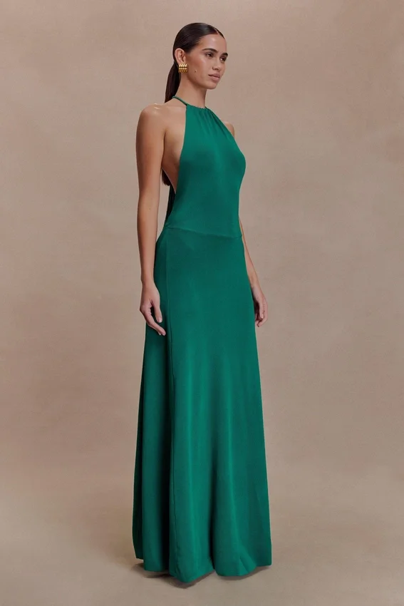 Meg Halter Tassel Maxi Dress – Emerald Meg Halter Tassel Maxi Dress – Emerald