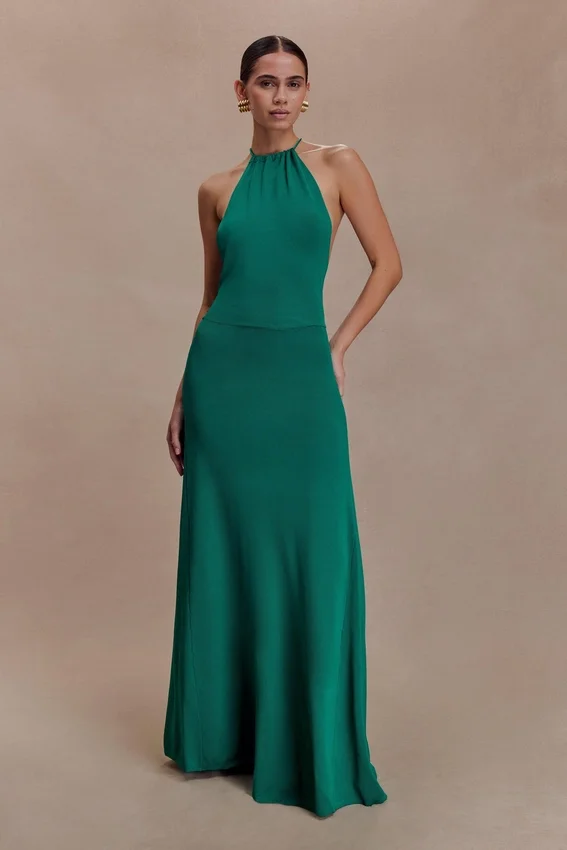 Meg Halter Tassel Maxi Dress – Emerald Meg Halter Tassel Maxi Dress – Emerald