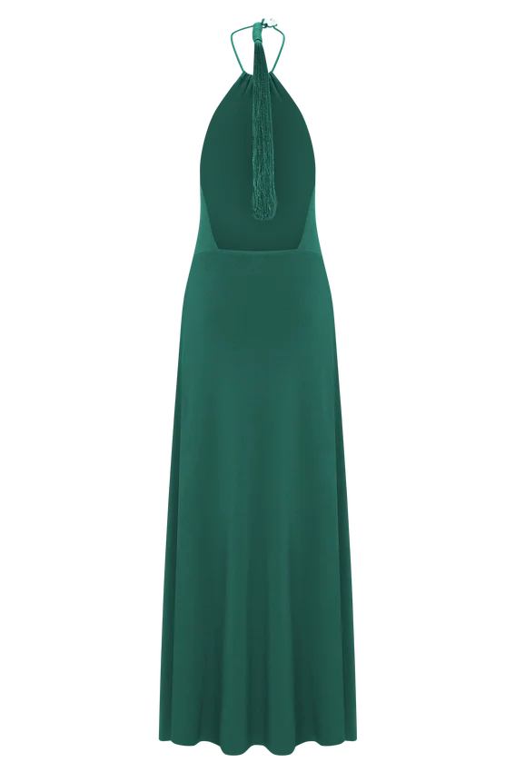 Meg Halter Tassel Maxi Dress – Emerald Meg Halter Tassel Maxi Dress – Emerald