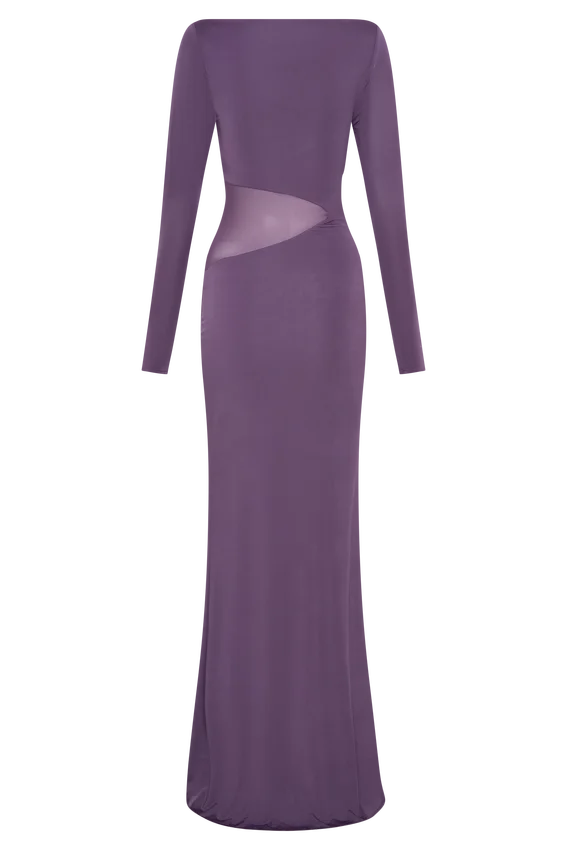 Megan Slinky And Mesh Maxi Dress – Purple Megan Slinky And Mesh Maxi Dress – Purple
