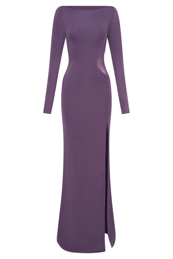 Megan Slinky And Mesh Maxi Dress – Purple Megan Slinky And Mesh Maxi Dress – Purple