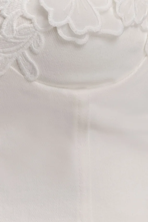 Melany Applique Denim Bustier – White Melany Applique Denim Bustier – White