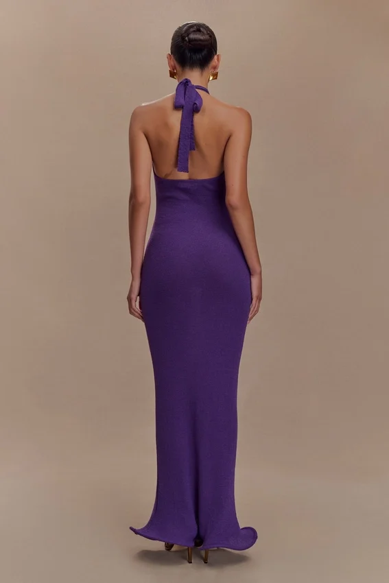 Melodie Halter Knit Maxi Dress – Purple Melodie Halter Knit Maxi Dress – Purple
