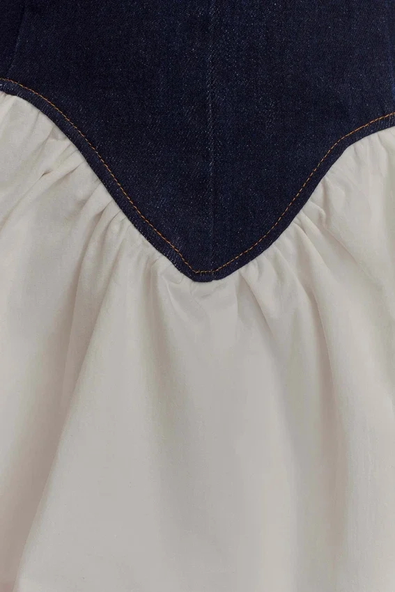 Merlyn Denim Cotton Mini Dress – Indigo Blue Merlyn Denim Cotton Mini Dress – Indigo Blue