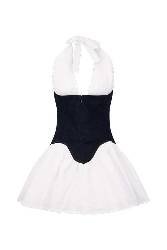 Merlyn Denim Cotton Mini Dress – Indigo Blue Merlyn Denim Cotton Mini Dress – Indigo Blue