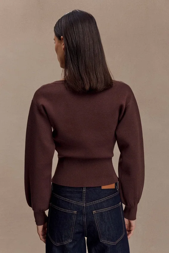 Mertyle Aysmetrical Knit Jumper – Deep Chocolate Mertyle Aysmetrical Knit Jumper – Deep Chocolate