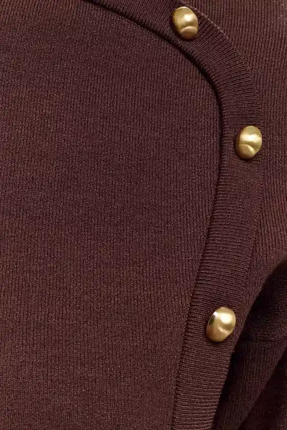 Mertyle Aysmetrical Knit Jumper – Deep Chocolate Mertyle Aysmetrical Knit Jumper – Deep Chocolate