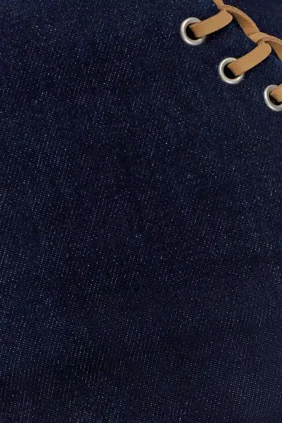 Meryl Lace Up Denim Jean – Indigo Blue Meryl Lace Up Denim Jean – Indigo Blue