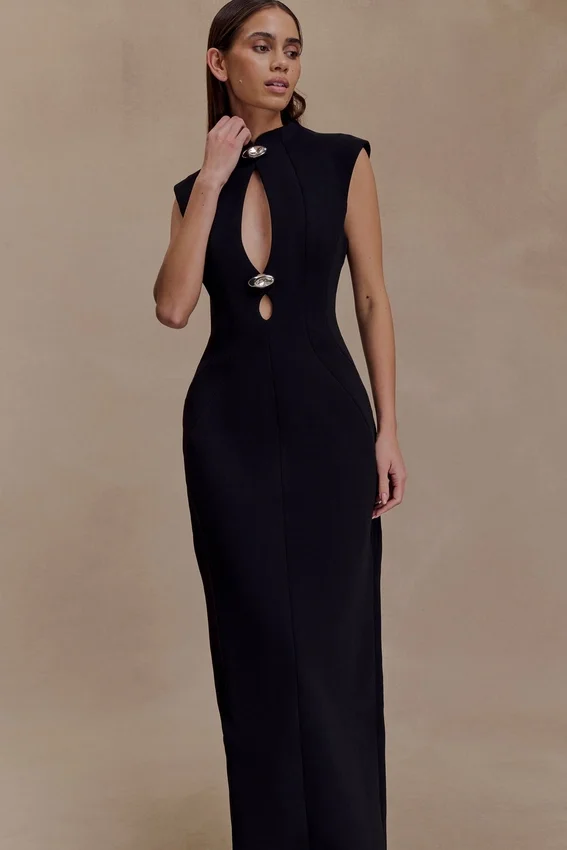 Michelle Cut Out Maxi Dress – Black Michelle Cut Out Maxi Dress – Black