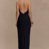 Mierah Halter Midi Dress – Black