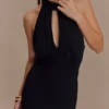 Mierah Halter Midi Dress – Black