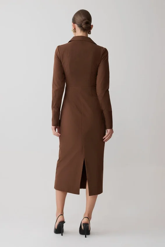 Mikaila Asymmetric Shirt Dress – Dark Chocolate Mikaila Asymmetric Shirt Dress – Dark Chocolate