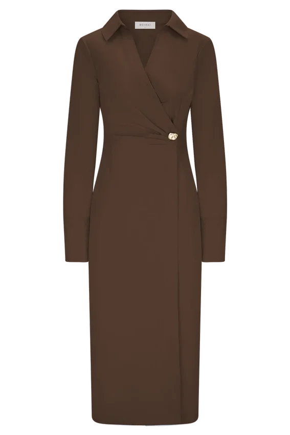 Mikaila Asymmetric Shirt Dress – Dark Chocolate Mikaila Asymmetric Shirt Dress – Dark Chocolate