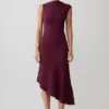 Milasandra Pleated Knit Dress – Plum Milasandra Pleated Knit Dress – Plum