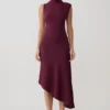 Milasandra Pleated Knit Dress – Plum Milasandra Pleated Knit Dress – Plum