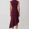 Milasandra Pleated Knit Dress – Plum Milasandra Pleated Knit Dress – Plum