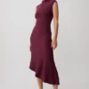 Milasandra Pleated Knit Dress – Plum Milasandra Pleated Knit Dress – Plum