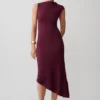 Milasandra Pleated Knit Dress – Plum Milasandra Pleated Knit Dress – Plum