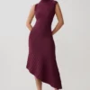 Milasandra Pleated Knit Dress – Plum Milasandra Pleated Knit Dress – Plum