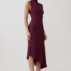 Milasandra Pleated Knit Dress – Plum Milasandra Pleated Knit Dress – Plum