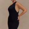 Milena One Shoulder Crepe Maxi Dress – Black