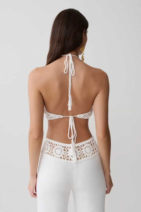 Miley Crochet Halter Top – Ivory Miley Crochet Halter Top – Ivory