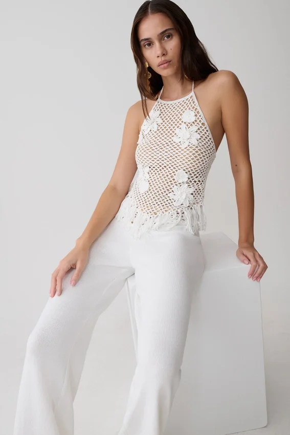 Miley Crochet Halter Top – Ivory Miley Crochet Halter Top – Ivory