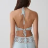 Miley Crochet Halter Top – Pale Aqua