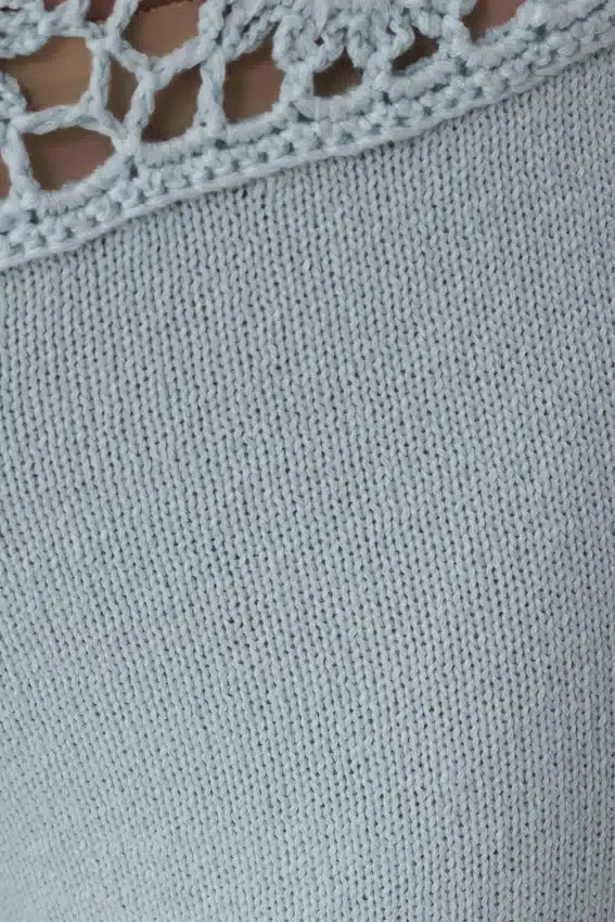 Miley Crochet Waistband Straight Leg Pant – Pale Aqua Miley Crochet Waistband Straight Leg Pant – Pale Aqua
