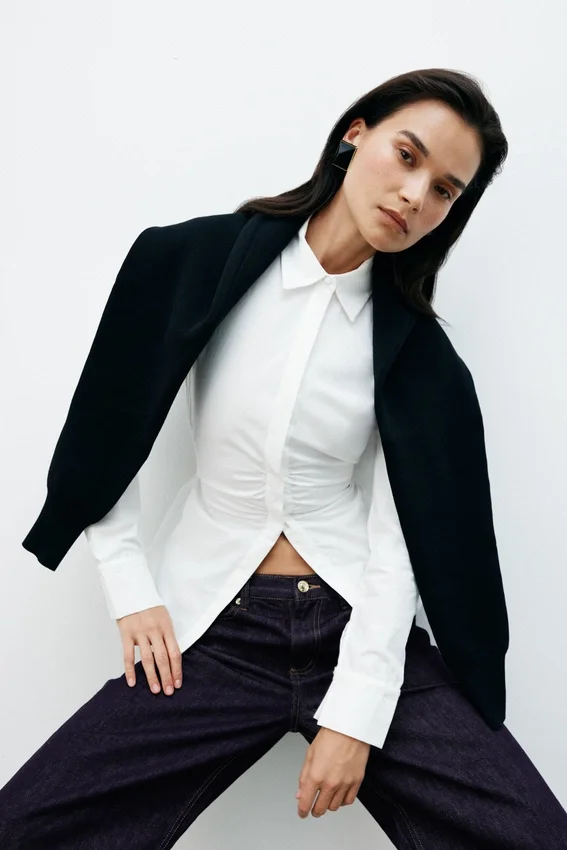 Millie Tie Back Cotton Shirt – White Millie Tie Back Cotton Shirt – White