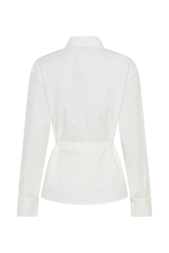 Millie Tie Back Cotton Shirt – White Millie Tie Back Cotton Shirt – White