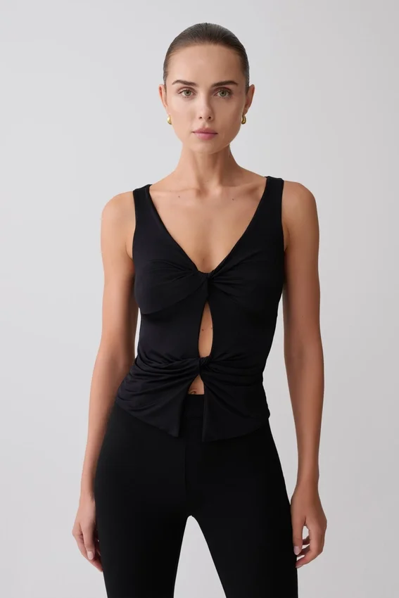 Millie Twist Sleeveless Top – Black Millie Twist Sleeveless Top – Black