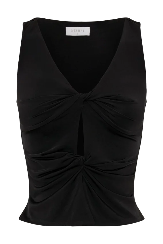 Millie Twist Sleeveless Top – Black Millie Twist Sleeveless Top – Black