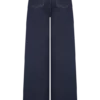 Miranda Faux Suede Belted Denim Wide Leg Jeans – Indigo Blue
